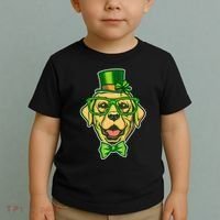 St Patrick's Day Lucky Golden Retriever Dog Toddler T-Shirt thumb 2