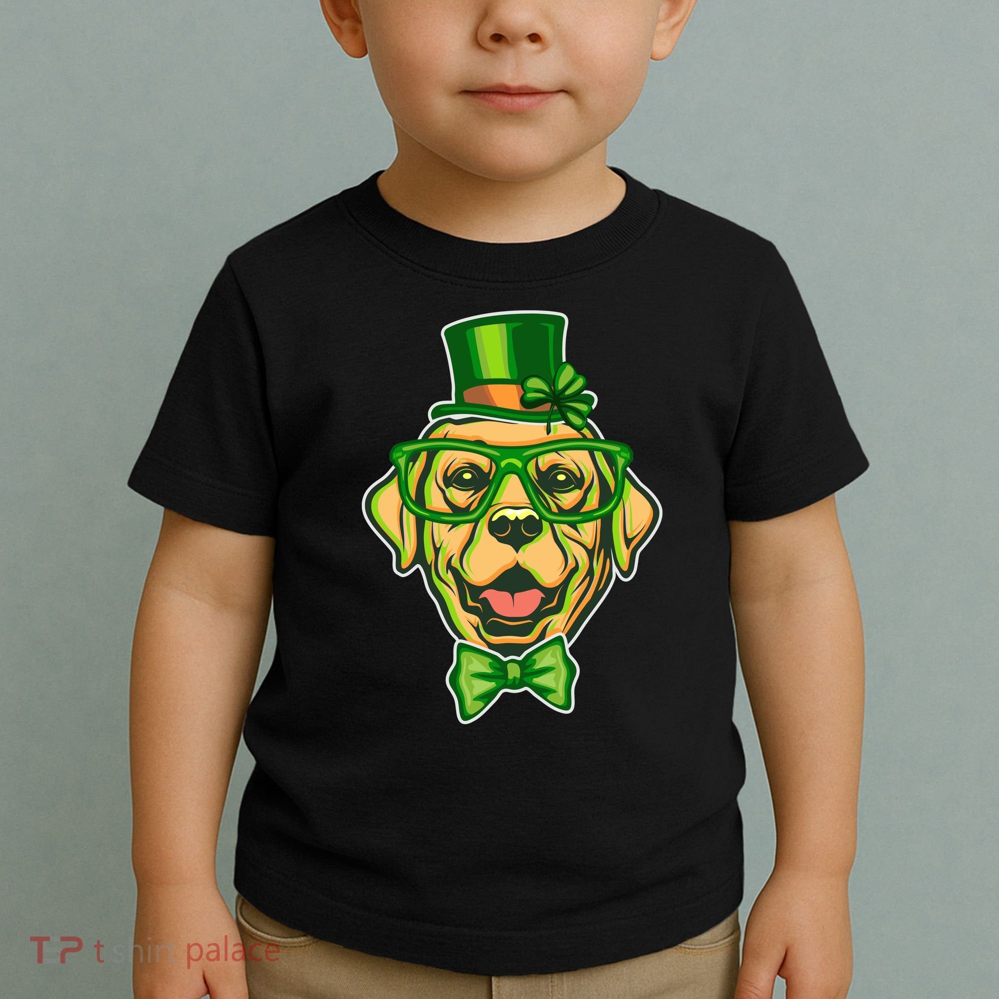 St Patrick's Day Lucky Golden Retriever Dog Toddler T-Shirt