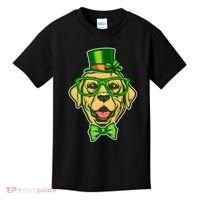 St Patrick's Day Lucky Golden Retriever Dog Kids T-Shirt thumb 0