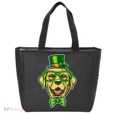 St Patrick's Day Lucky Golden Retriever Dog Tote Bag