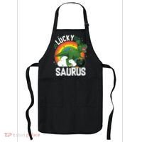 St Patrick's Day Lucky Saurus T-Rex With Pot Of Gold Apron thumb 0