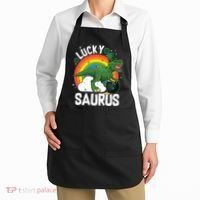 St Patrick's Day Lucky Saurus T-Rex With Pot Of Gold Apron thumb 2