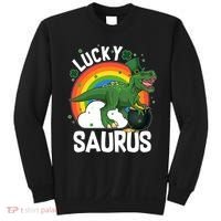 St Patrick's Day Lucky Saurus T-Rex With Pot Of Gold Sweatshirt thumb 0