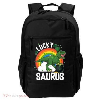 St Patrick's Day Lucky Saurus T-Rex With Pot Of Gold Backpack