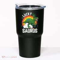 St Patrick's Day Lucky Saurus T-Rex With Pot Of Gold Tumbler thumb 0