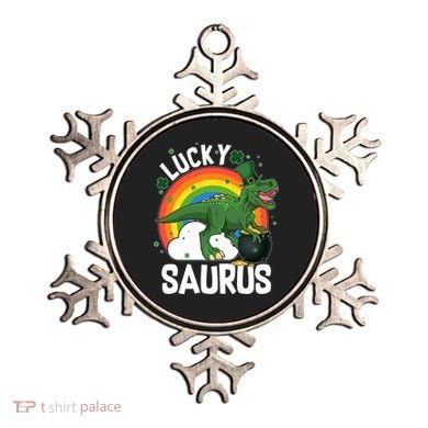 St Patrick's Day Lucky Saurus T-Rex With Pot Of Gold Ornament