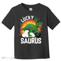 St Patrick's Day Lucky Saurus T-Rex With Pot Of Gold Toddler T-Shirt thumb 0