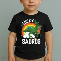 St Patrick's Day Lucky Saurus T-Rex With Pot Of Gold Toddler T-Shirt thumb 2