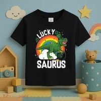 St Patrick's Day Lucky Saurus T-Rex With Pot Of Gold Toddler T-Shirt thumb 3