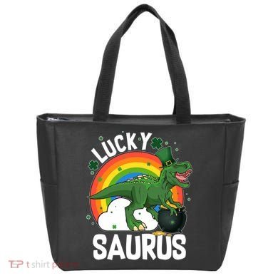 St Patrick's Day Lucky Saurus T-Rex With Pot Of Gold Tote Bag
