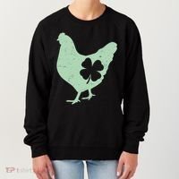 St Patrick's Day Lucky Shamrock Clover Chicken Women's Sweatshirt thumb 0