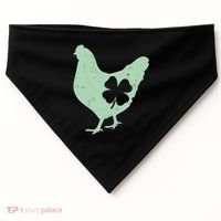 St Patrick's Day Lucky Shamrock Clover Chicken USA-Made Doggie Bandana thumb 0