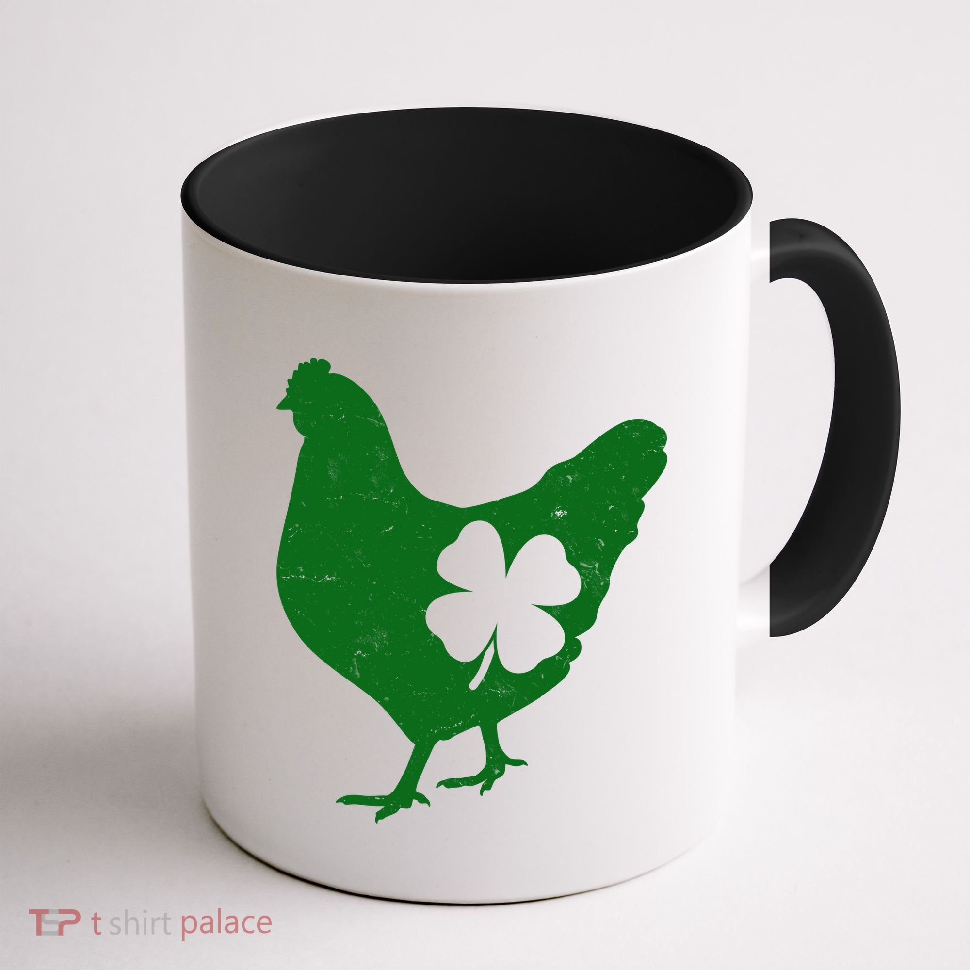 St Patrick's Day Lucky Shamrock Clover Chicken Coffee Mug