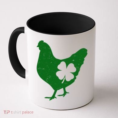 St Patrick's Day Lucky Shamrock Clover Chicken Coffee Mug