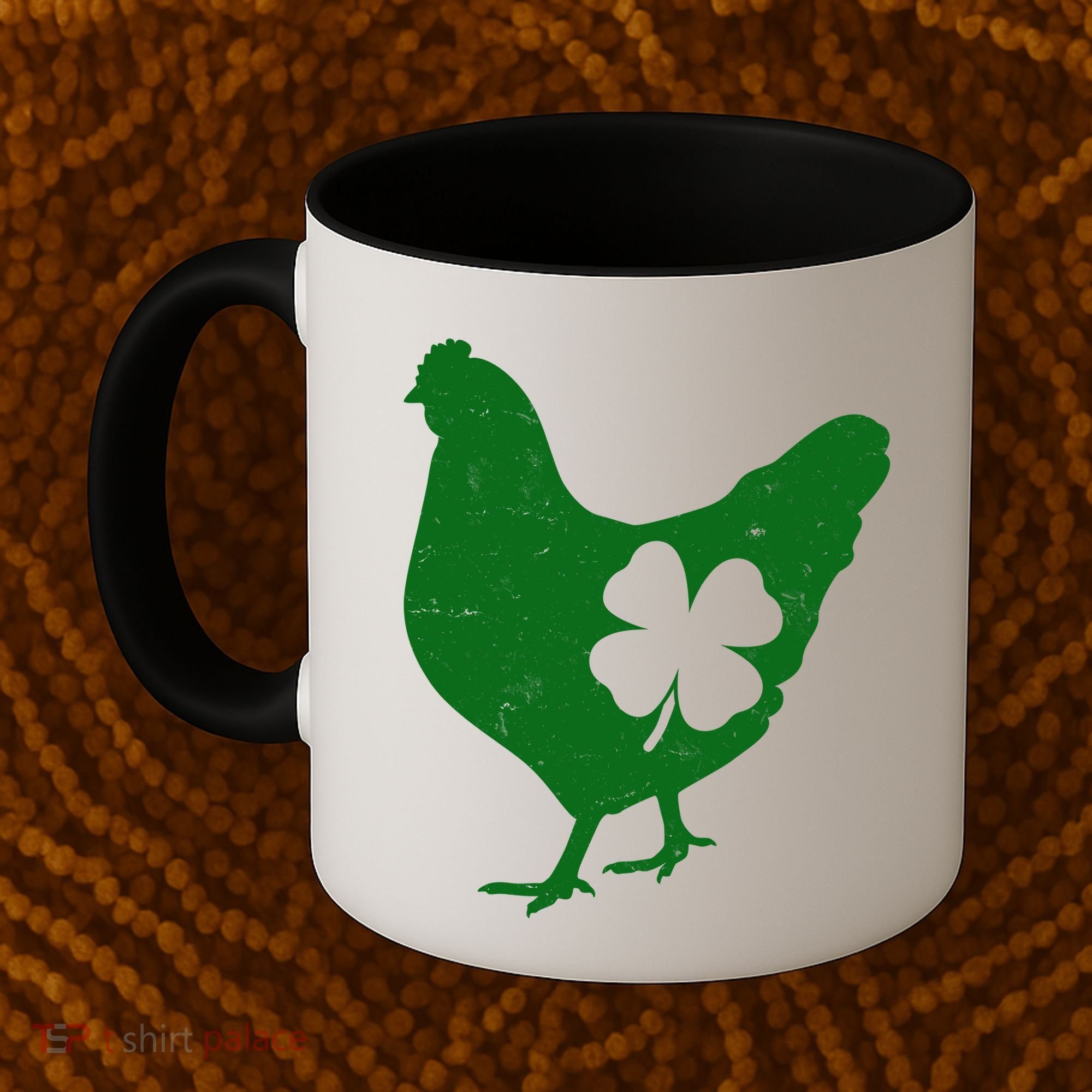 St Patrick's Day Lucky Shamrock Clover Chicken Coffee Mug