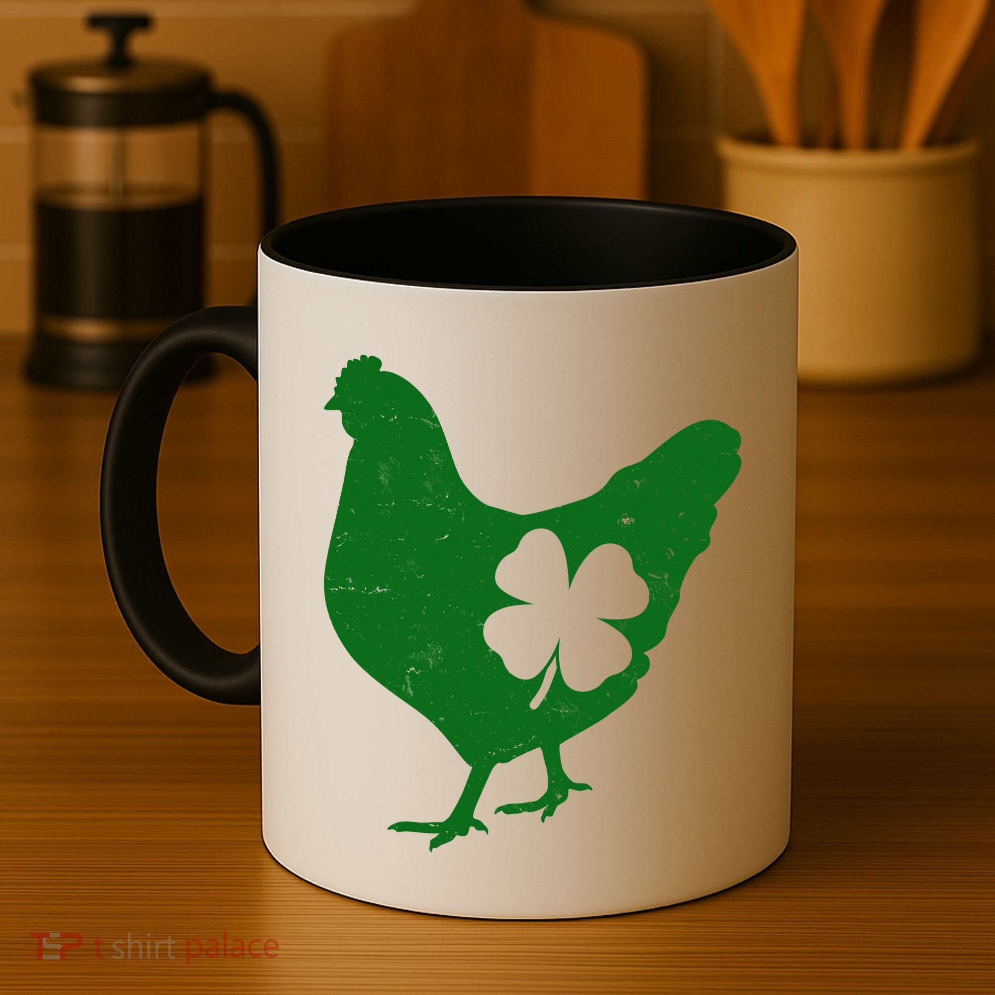 St Patrick's Day Lucky Shamrock Clover Chicken Coffee Mug