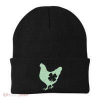 St Patrick's Day Lucky Shamrock Clover Chicken Beanie thumb 0