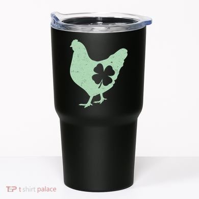 St Patrick's Day Lucky Shamrock Clover Chicken Tumbler