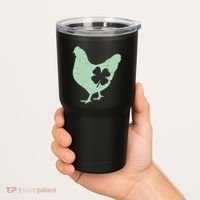 St Patrick's Day Lucky Shamrock Clover Chicken Tumbler thumb 2