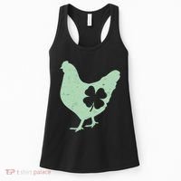 St Patrick's Day Lucky Shamrock Clover Chicken Women's Tank Top thumb 0