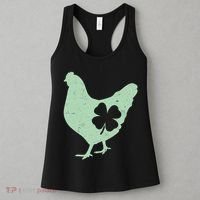 St Patrick's Day Lucky Shamrock Clover Chicken Women's Tank Top thumb 3