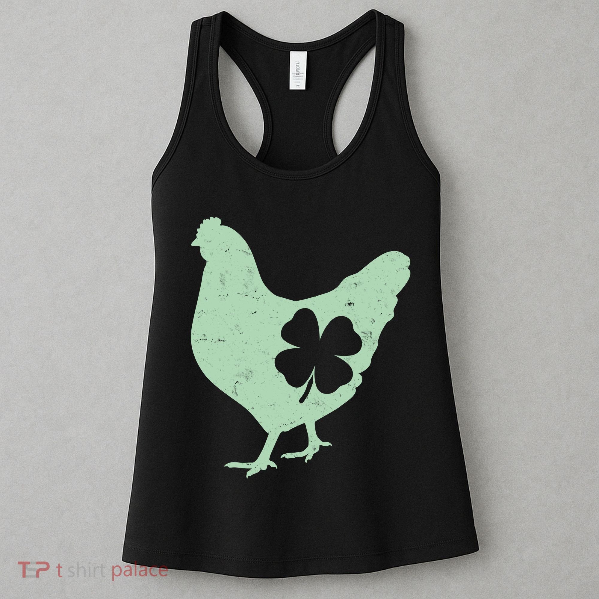 St Patrick's Day Lucky Shamrock Clover Chicken Women's Tank Top