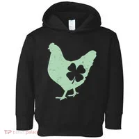 St Patrick's Day Lucky Shamrock Clover Chicken Toddler Hoodie thumb 0