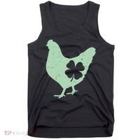 St Patrick's Day Lucky Shamrock Clover Chicken Tank Top thumb 0