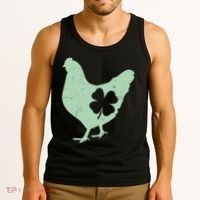 St Patrick's Day Lucky Shamrock Clover Chicken Tank Top thumb 3