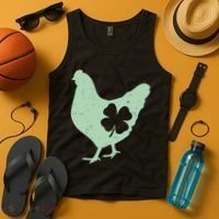 St Patrick's Day Lucky Shamrock Clover Chicken Tank Top thumb 4