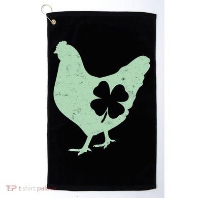 St Patrick's Day Lucky Shamrock Clover Chicken Golf Towel