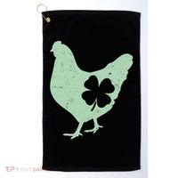 St Patrick's Day Lucky Shamrock Clover Chicken Golf Towel thumb 0