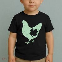 St Patrick's Day Lucky Shamrock Clover Chicken Toddler T-Shirt thumb 2