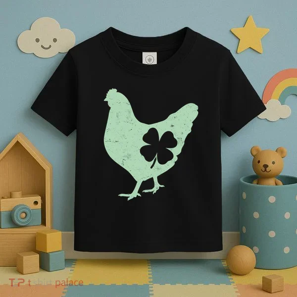 St Patrick's Day Lucky Shamrock Clover Chicken Toddler T-Shirt