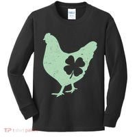 St Patrick's Day Lucky Shamrock Clover Chicken Kids Long Sleeve Shirt thumb 0