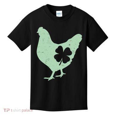 St Patrick's Day Lucky Shamrock Clover Chicken Kids T-Shirt