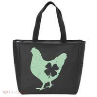 St Patrick's Day Lucky Shamrock Clover Chicken Tote Bag thumb 0