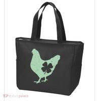 St Patrick's Day Lucky Shamrock Clover Chicken Tote Bag thumb 3