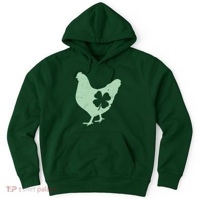 St Patrick's Day Lucky Shamrock Clover Chicken Hoodie