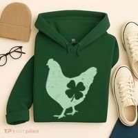 St Patrick's Day Lucky Shamrock Clover Chicken Hoodie thumb 4