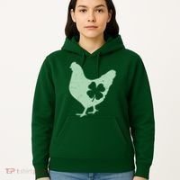 St Patrick's Day Lucky Shamrock Clover Chicken Hoodie thumb 5
