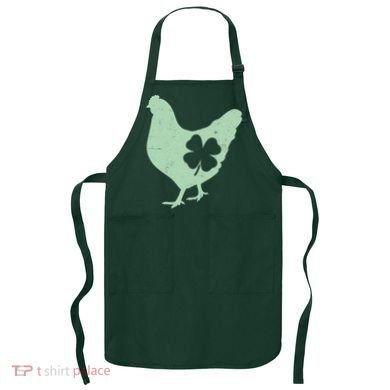St Patrick's Day Lucky Shamrock Clover Chicken Apron