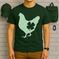 St Patrick's Day Lucky Shamrock Clover Chicken T-Shirt thumb 6