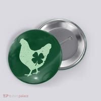 St Patrick's Day Lucky Shamrock Clover Chicken Button thumb 0