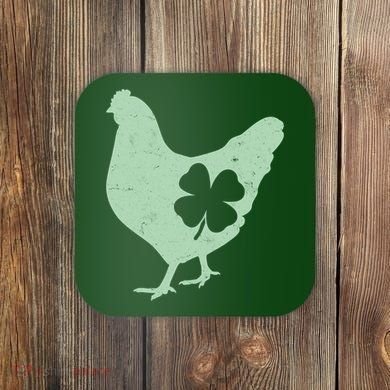 St Patrick's Day Lucky Shamrock Clover Chicken Coaster
