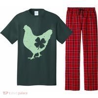 St Patrick's Day Lucky Shamrock Clover Chicken Pajama Set thumb 0