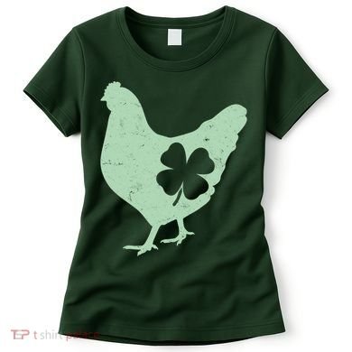 St Patrick's Day Lucky Shamrock Clover Chicken Women's T-Shirt