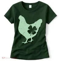 St Patrick's Day Lucky Shamrock Clover Chicken Women's T-Shirt thumb 0