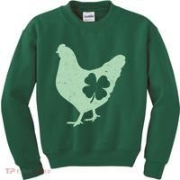 St Patrick's Day Lucky Shamrock Clover Chicken Kids Sweatshirt thumb 0
