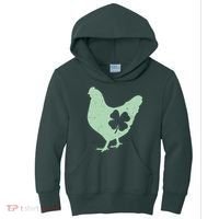 St Patrick's Day Lucky Shamrock Clover Chicken Kids Hoodie thumb 0